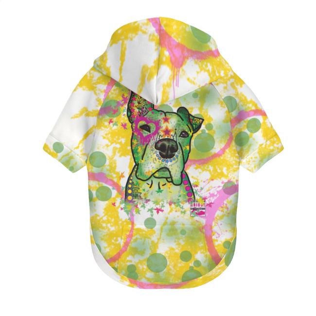 Hunde-Hoodie, Hundemotiv Tyson – bunte Popart, gemütlich, waschbar, Polyster